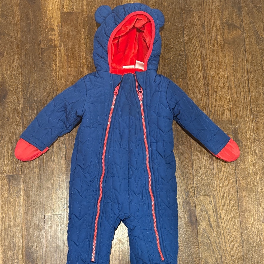 Kids Blue and Red Puffer Jacket